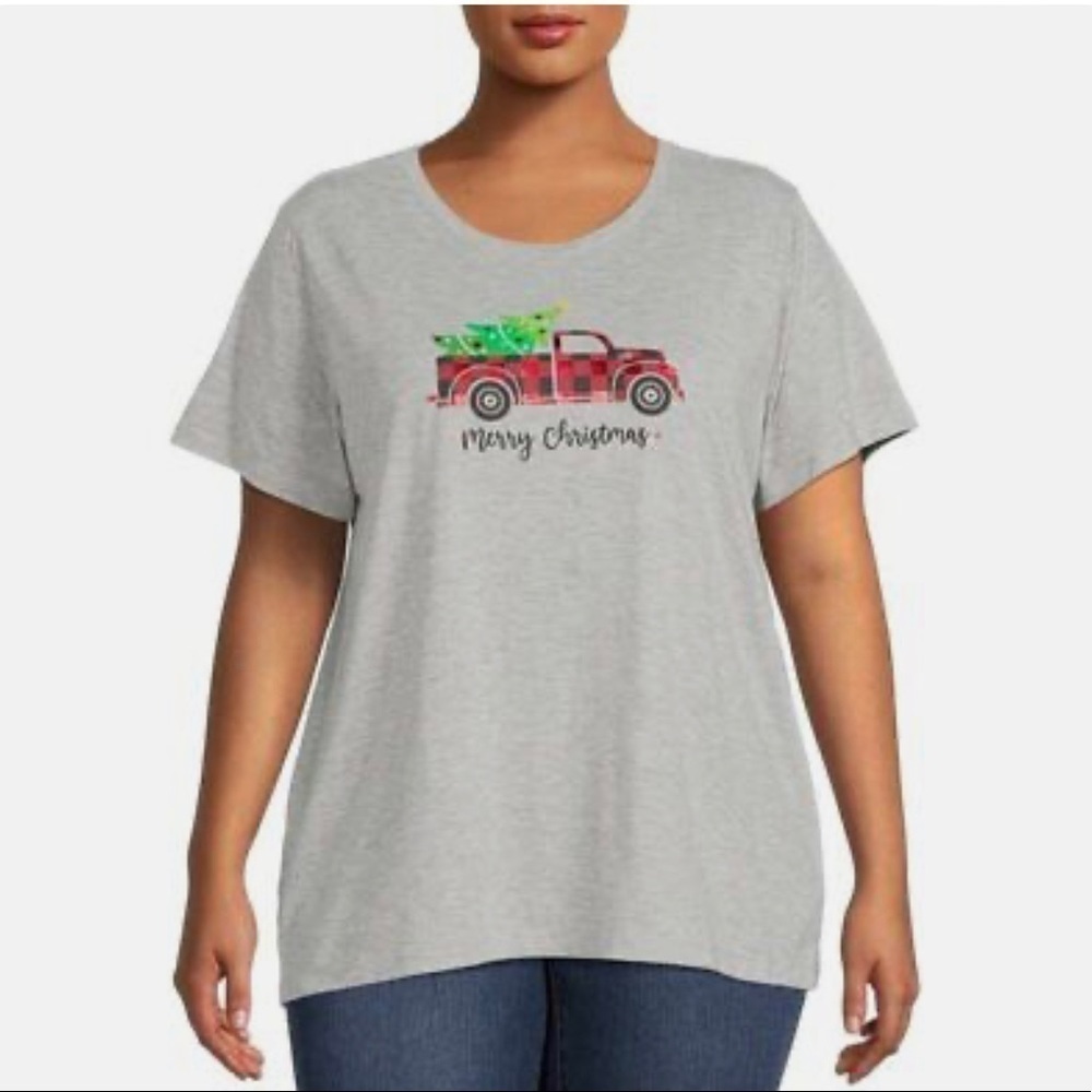 Women's Christmas Pickup Graphic Tee Plus Size 1X new with tags